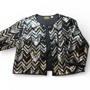 Bob Mackie Wearable Art Chevron Sequin Jacket